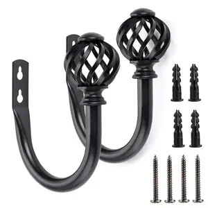 Curtain Holdbacks 2pcs, Curtain Tiebacks Wall Mounted Curtain Hooks Holders for Drapes