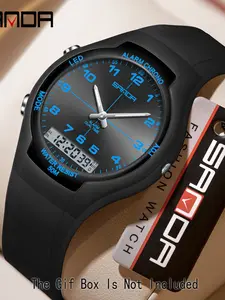 Sanda New Sports Watch, Waterproof Large Dial, Digital Luminous, Alarm Clock, Silent Electronic Wristwatch, for Students, Men, Women