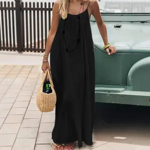 New Women's Camisole Coat Backless Loose Fitting Home Dress in Soft Brown Fabric with Adjustable Straps Loungewear Sleeveless Casual Wear