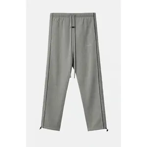Fear of God ESSENTIALS Men's Concrete Heather & Black Relaxed Fleece Sweatpants