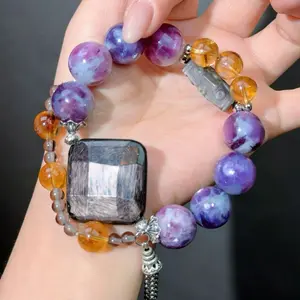 029 Mica Quartz Hypersthene Citrine bracelet 2025 feng shui energy fashion bracelet