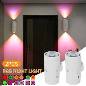 Flower Dance Rechargeable Magnetic Magic Wall LED Sensor Lights Colorful Gradient Light Atmosphere Light Intelligent Human Body Induction led lights for giftbox led light rooms new lights lights for decoration