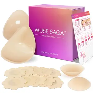 Muse Saga Push Up Sticky Bra Inserts – Seamless, Reusable Invisible Adhesive Pads for Strapless & Backless Dresses