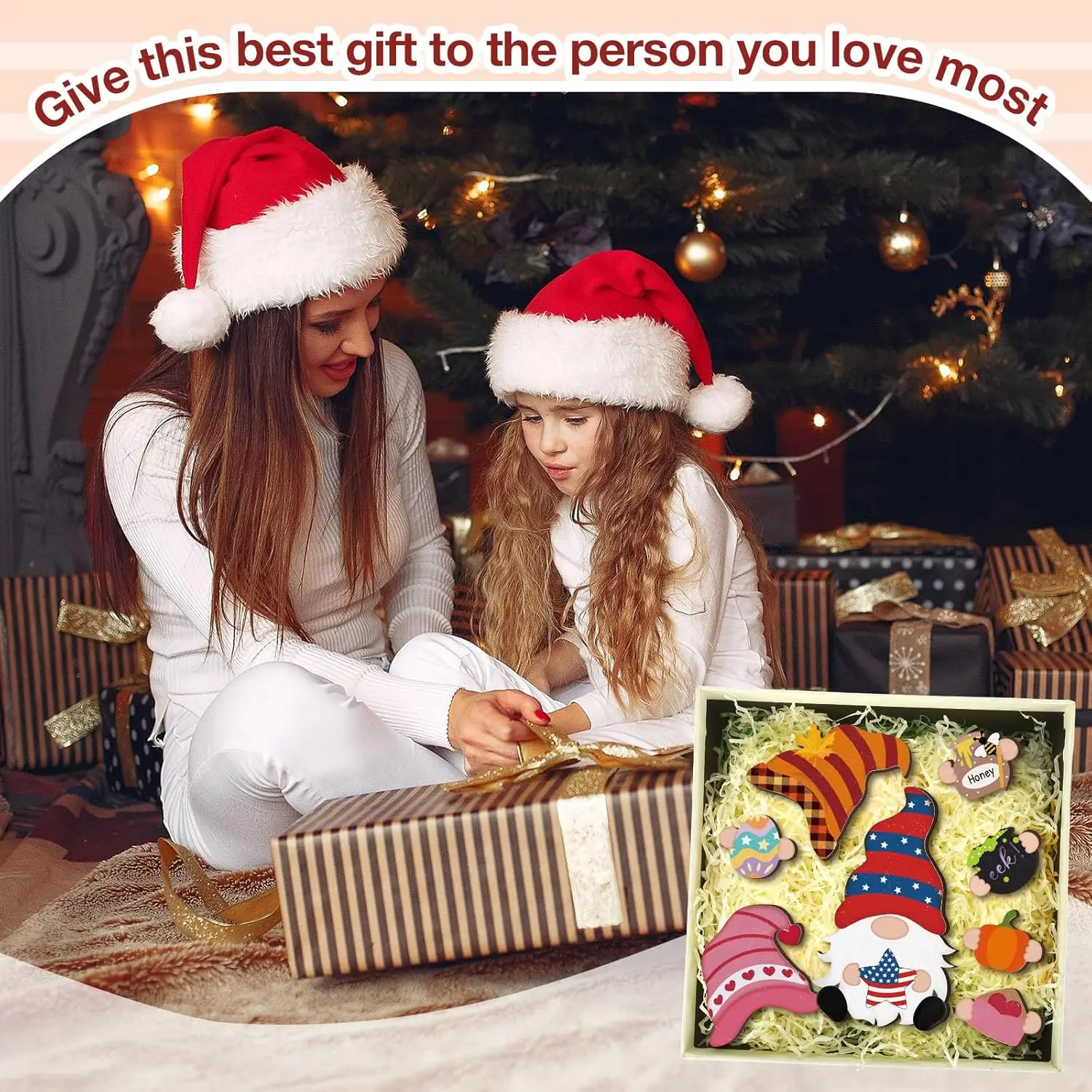 Interchangeable Wooden Gnome Decor Holiday Seasonal Gnome Decorations with Magnet Pieces and Detachable Hats Changeable Welcome Sign for Home(Trendy Style) Interchangeable Wooden Gnome Decor Holiday Seasonal Gnome Decorations with Magnet Pieces and Detachable Hats Changeable Welcome Sign for Home(Trendy Style)