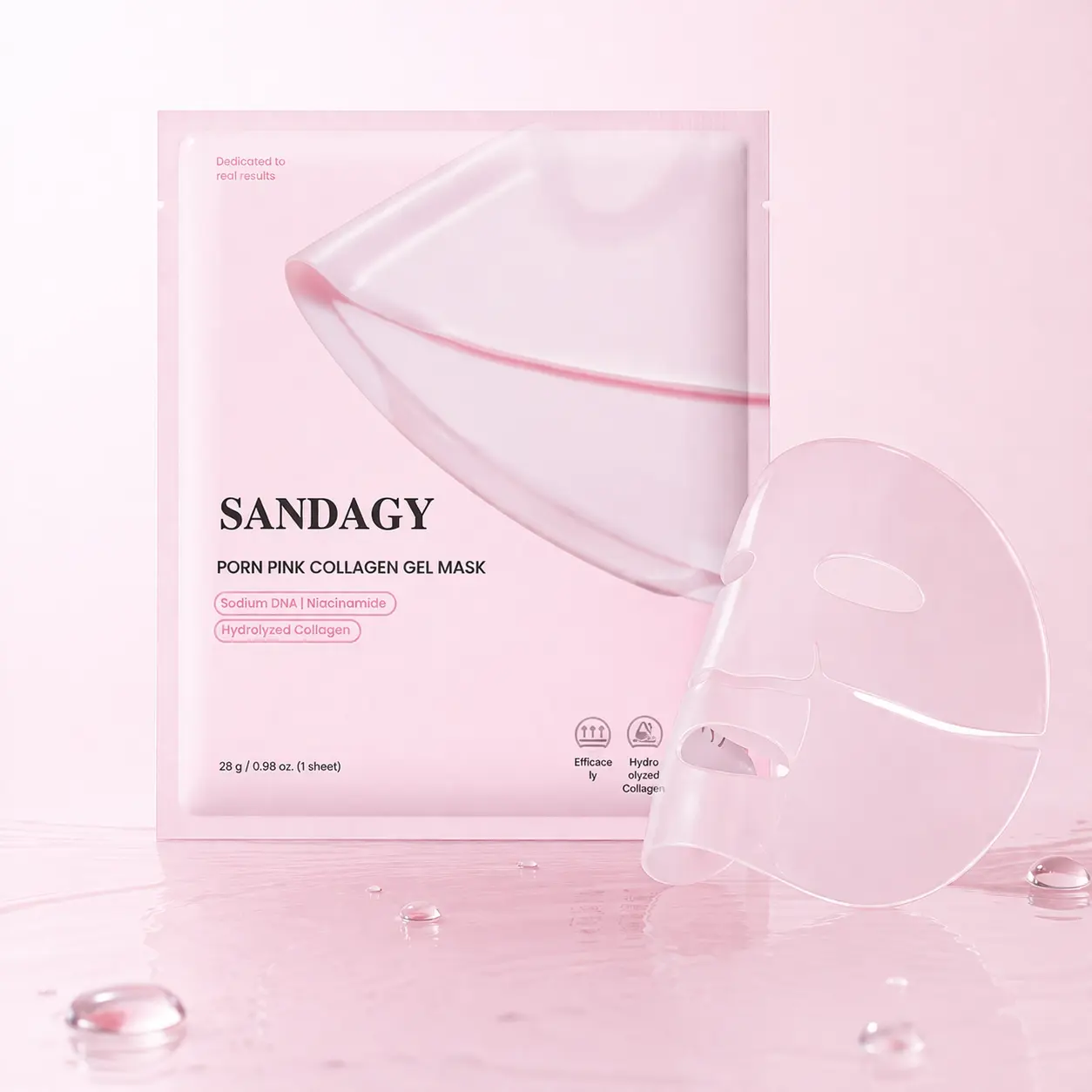 PDRN Pink Collagen  glow Mask - Skin Repair & Glass Skin Effect