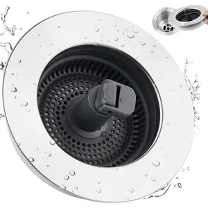 3in1 kitchen sink drain strainer stopper stainless steel wrapped shell sink stopper anticlog kitchen sink strainer basket with foldable handle for 312 inch kitchen sink chrome