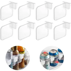 Fridge Drawer Divider,Clear Refrigerator Organizer Bins Partition,Storage Baskets Space Allocator,Portable Drawer Separators Board,Plastic Storage Container Bottle Can Divider Combination(8Pcs)