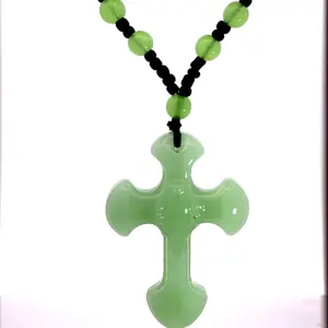 Jade Cross Green Necklace