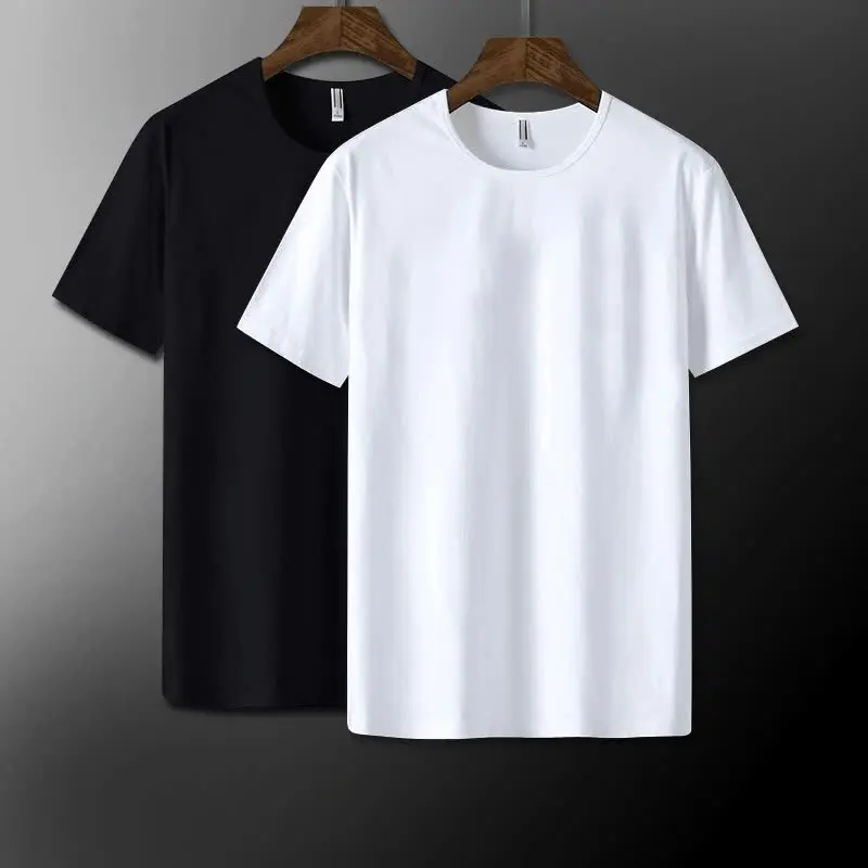 Plain T-Shirt White Black Gray T-shirt Men and Women Slim Fit Thick Fabric Smooth Non-Ruffled