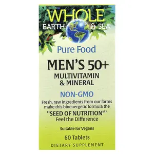 Natural Factors Whole Earth & Sea®, Men's 50+ Multivitamin & Mineral, 60 Tablets