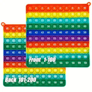 Learn Numbers 1-100-200 Multiplication 9x9 Times Table Math Games Popper Fidget Toys, Phonics Figures Counting Letters Alphabets Education Popping Toys Gifts for School Kids