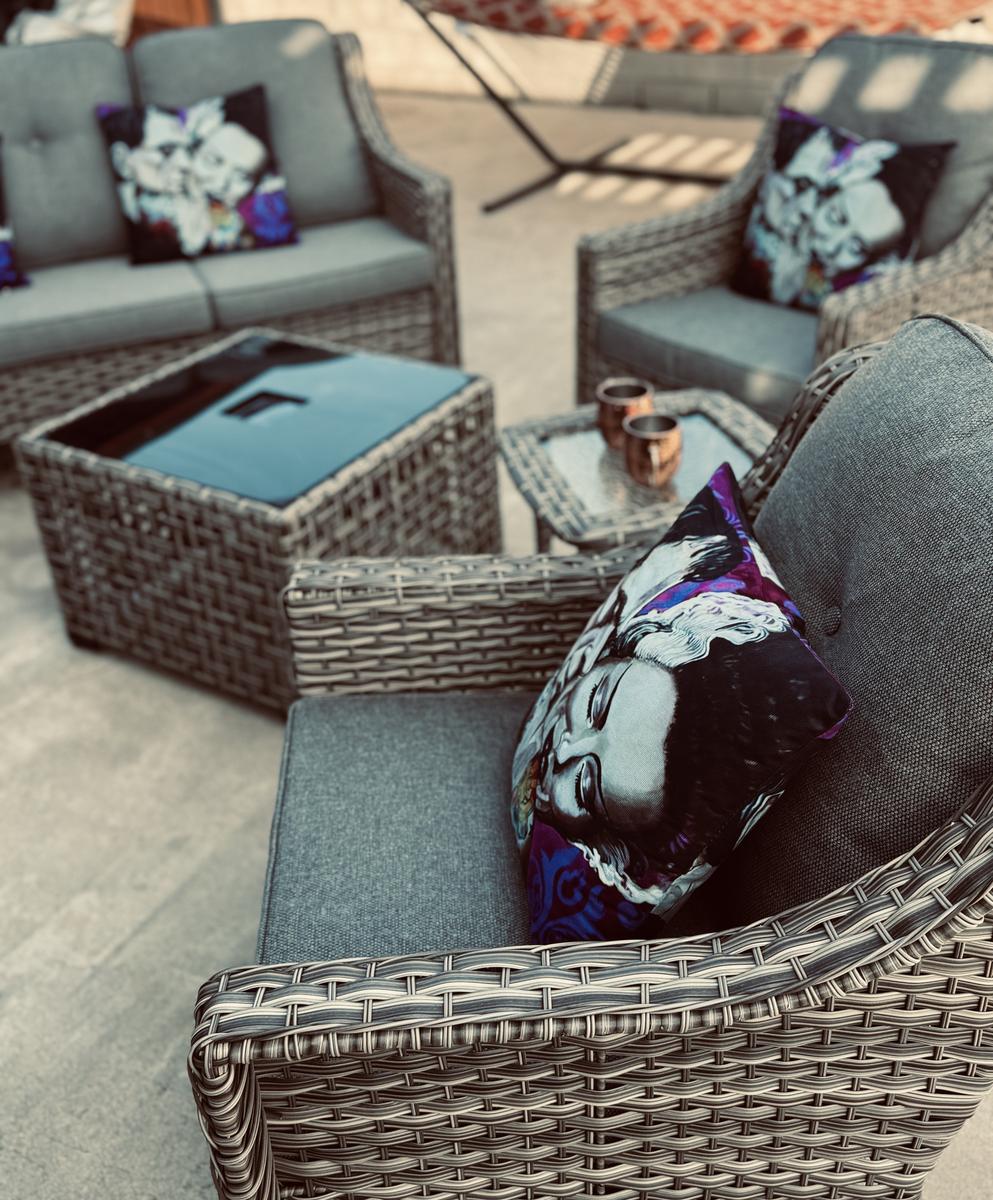 Item: Coffee Wicker Dark Grey Cushion, Coffee Wicker E