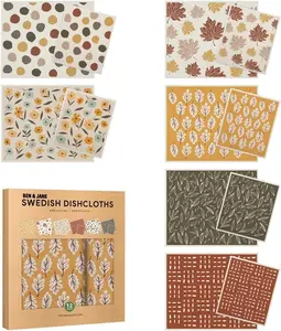 Swedish Dishcloths, 12-piece Set Autum Blossom