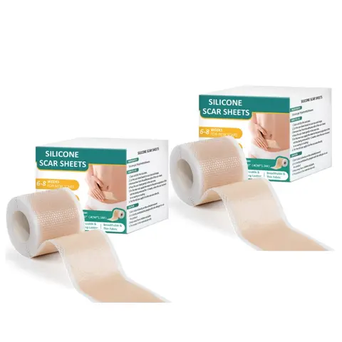 [Buy 1 Get 1 Free] Silicone Scar Sheets,Silicone Scar Tape(1.6"X 59" Roll-1.5M) For Surgical Scars, Reusagble Effective Removal Silicone Scar Removal Strips For Surgical,C- Section, Tummy Tuck