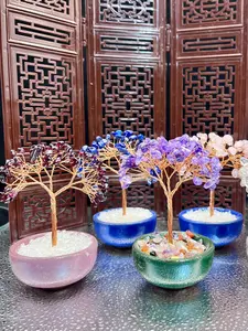 Feng Shui Money Tree Bowl Base, Decorative Wooden Carved Design, Home Office Decoration, Lucky Plant Accessory, Ideal Gift Idea
