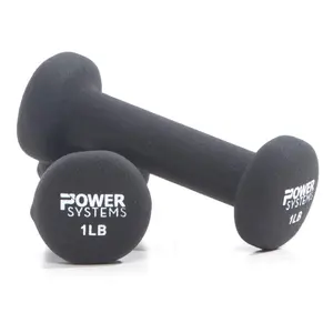 Power Systems Premium Neoprene Dumbbells - Non-Slip Grip and Squared Edges to Prevent Rolling (1)