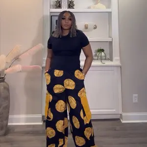 Àṣíkò Statement Wide-Leg Pants African Print Trousers with Fringe Pocket Detail for Stylish Outfits