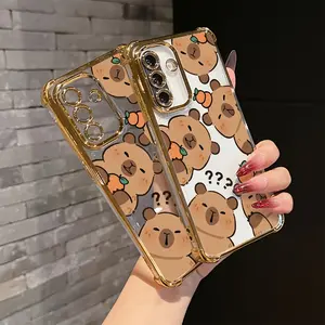 Cute Cartoon Capybaras Phone Case for Samsung Galaxy a Series, Anti-Drop Transparent Soft Back Cover, 4g 5g Compatible