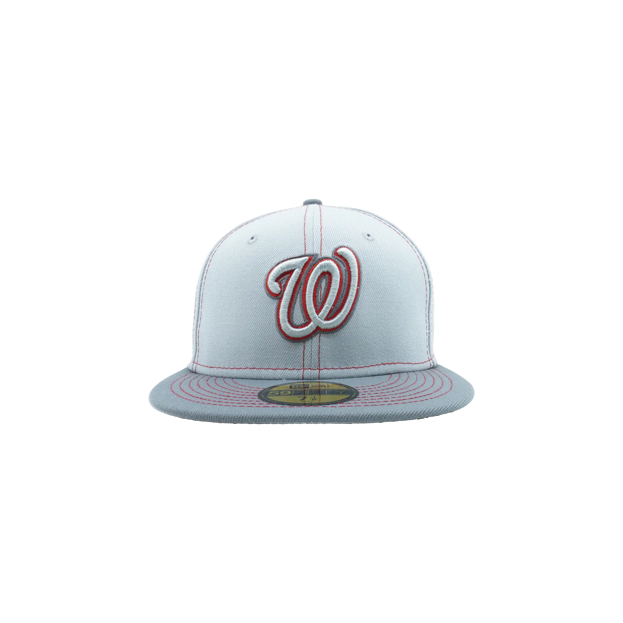 59FIFTY Washington Nationals Gray Pop Fitted Hat "Gray / Red - Stitch" NE883