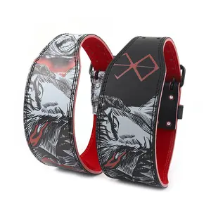 PU leather velvet anime personalized design fitness belt for deadlifts, squats, and training sports support belt