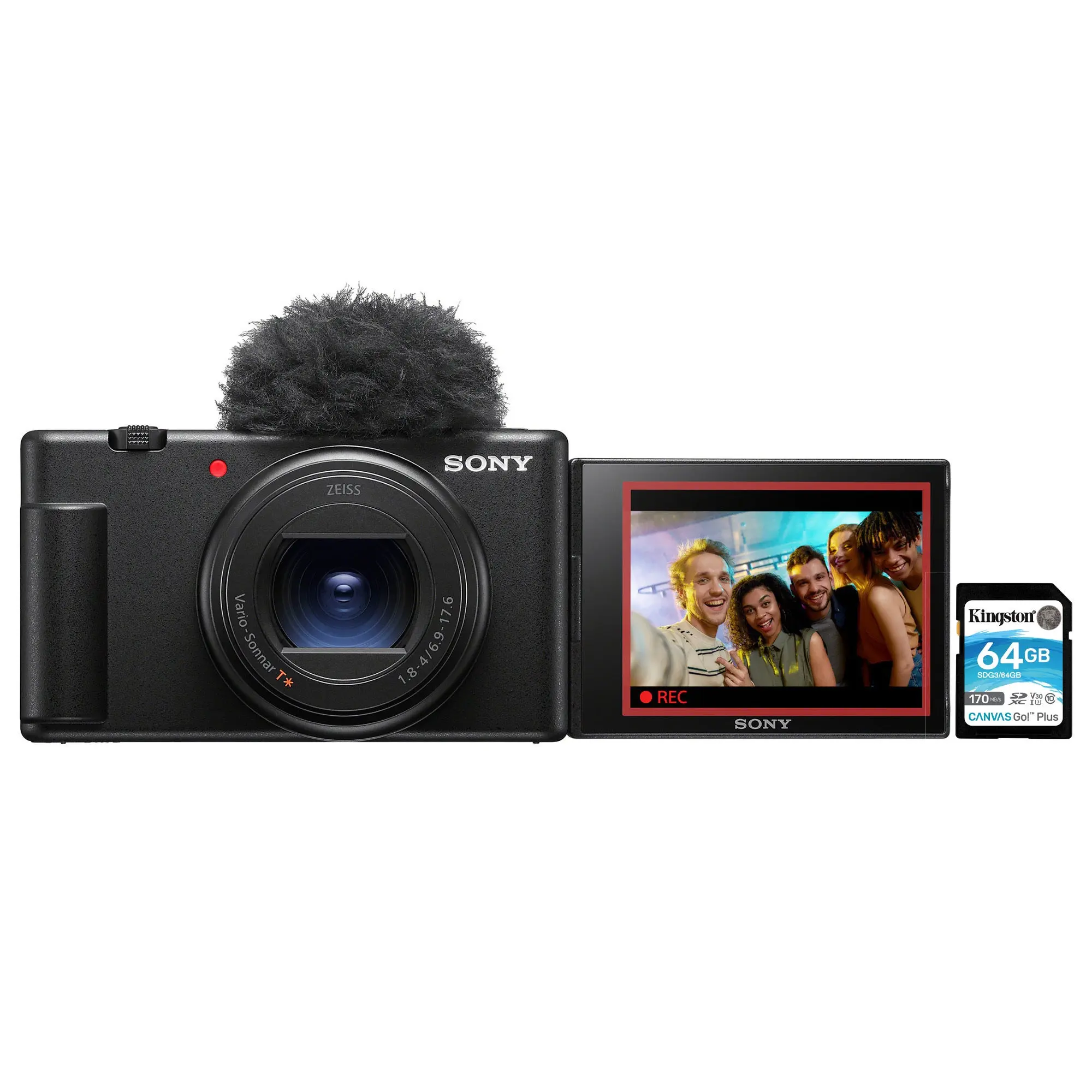Sony ZV-1 II Portable Vlog Camera Bundle (Black) - for Content Creators, with Lens, SD Memory Card