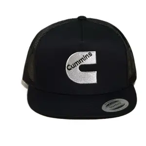 Direct Embroidered Flat Bill Cummins Adjustable SnapBack Trucker Hat Cap