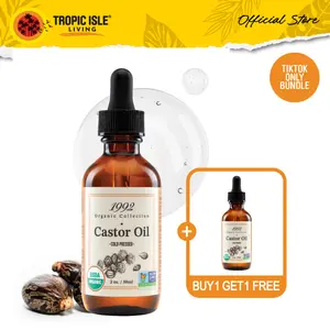 Tropic Isle Living Organic Castor Oil BOGO Bundle | Buy 1 Get 1 FREE (Limited Time)