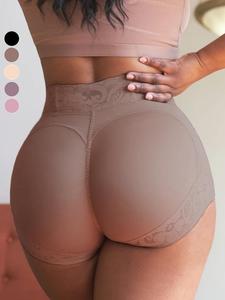 yzy fajas women's plain contrast lace high waist shapewear panty, high stretch firm tummy control butt fit lifting shaper, women's shapewear bottoms for everyday daily wear, womenswear, tummy tuck garment