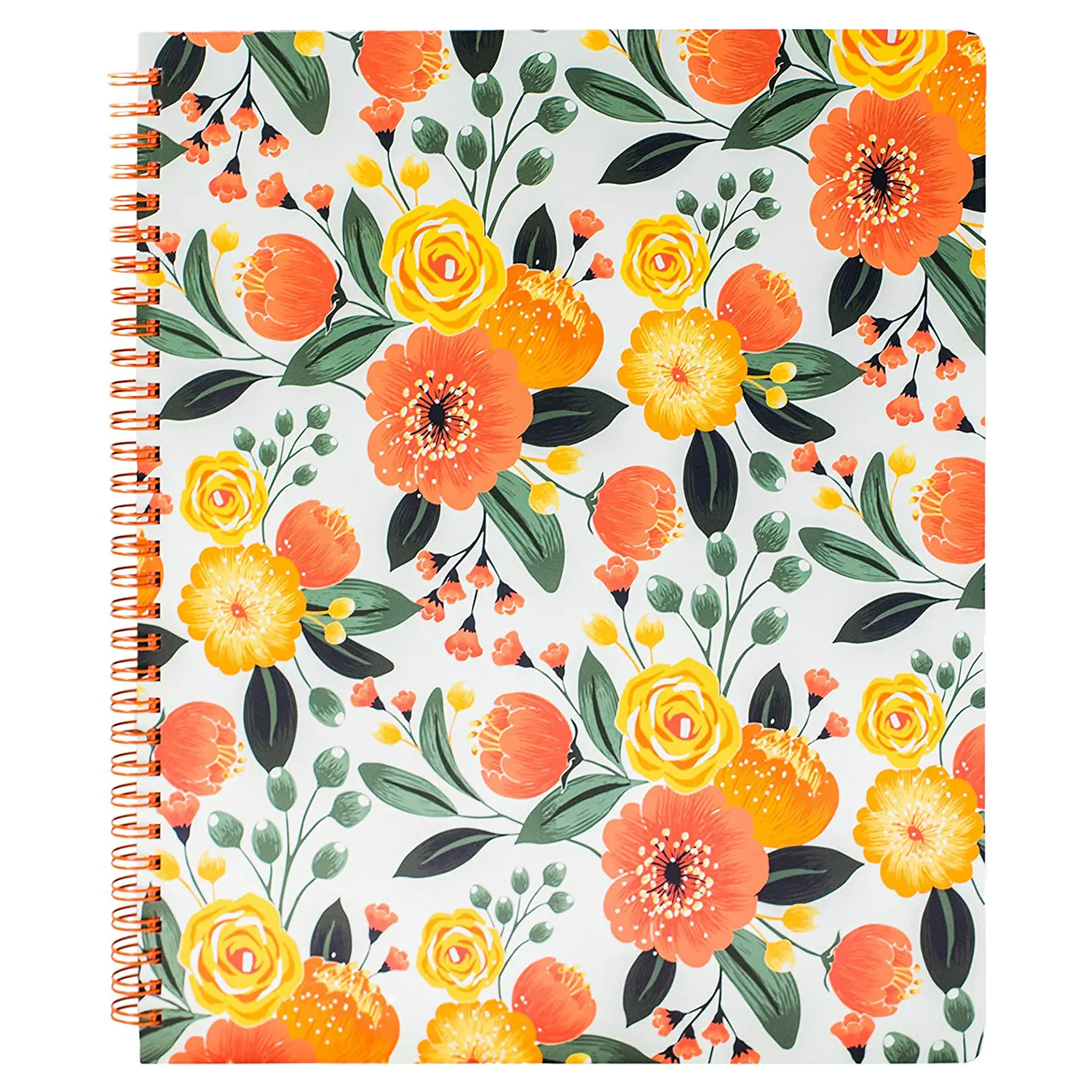Large Notebook, Orange Floral