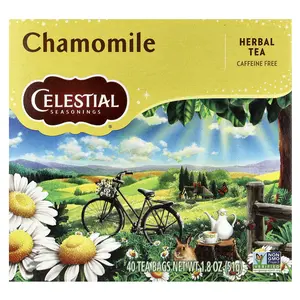 Celestial Seasonings Herbal Tea, Chamomile, Caffeine Free, 40 Tea Bags 1.8 oz (51 g)
