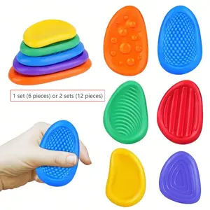 6/12 Sensory Stones, Silicone Texture Stress Relief Rocks, Soft Portable Anxiety Relief Toys for Autism Adhd, Easter Basket Filler, Stress Relief Gadgets