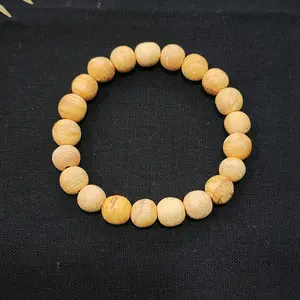 Pulsera Elastica de Palo Santo Original Bracelet - Brown Beads, Round Design, Elegant and Natural Style