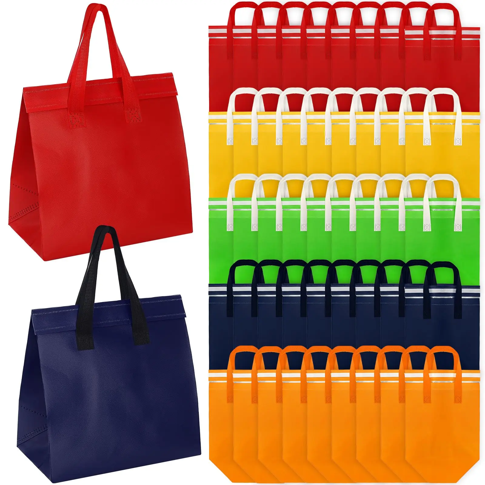 Set Of 60 Insulated Take Away Bags  Small Out Bag Grocery Thermal For Hot&cold Frozen Food Delivery 9.3 X 5.7 Inches