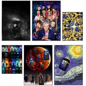 D-D-Doctor W-who Tv movie Poster HD Waterproof Self-Adhesive Art Vibrant Wall Print for Living Room Bedroom Bar Parlor Home Decor Gift Fade-Resistant Easy-Apply Durable Dly Artwork