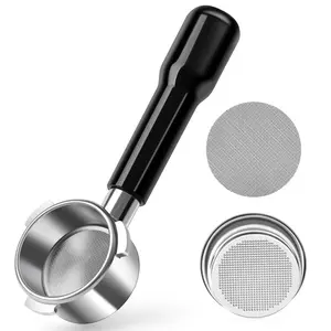 54 Mm Bottomless Portafilter with Puck Screen, 3 Ears Espresso Portafilter Compatible with Breville Barista Express Machines,Stainless Steel Por Tafilter and ABS Handle for Kitchen