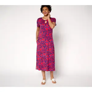 Quacker Factory Regular Starlet Keyhole Maxi Dress