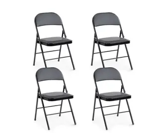 4-Pack Folding Chairs, Dining Chairs with Cushioned Seat and Back for Indoor or Outdoor Use, Home, Office, Events & Parties