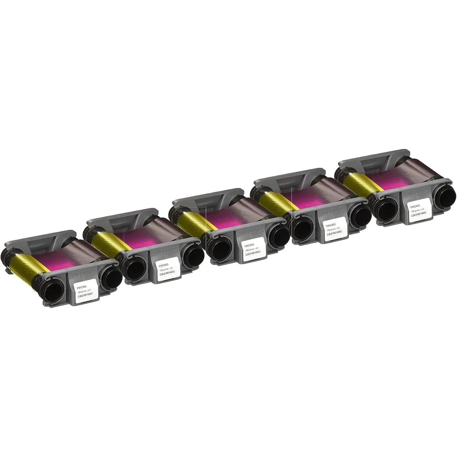 Bodno 5 x Evolis Badgy CBGR0100C Color Ribbon - YMCKO - 100 Prints Software Demo