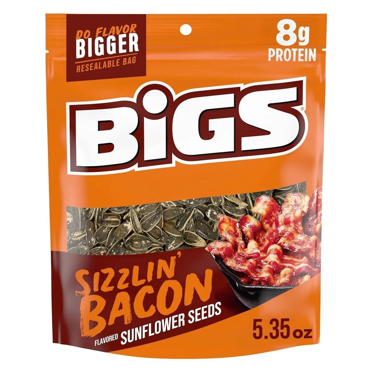 BIGS Sunflower Seeds, Sizzlin' Bacon Flavor, Easter Basket Stuffer for Sports Fans, 5.35 oz.