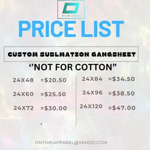 Custom Sublimation gang sheets "NOT FOR COTTON SHIRTS"