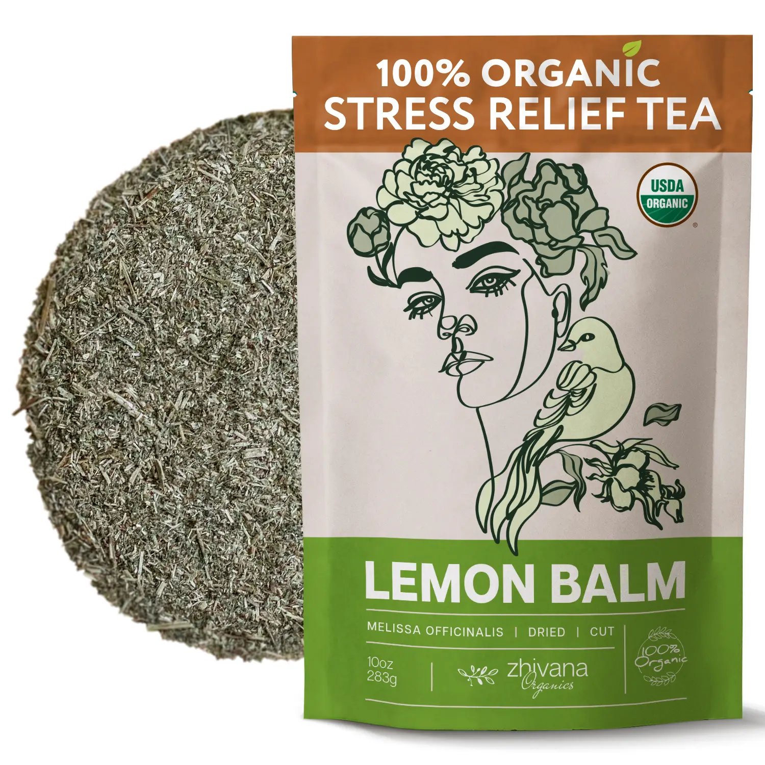 Organic Lemon Balm Leaf 10 oz | Better Sleep, Stress Response & Relaxation | Herbal Tea