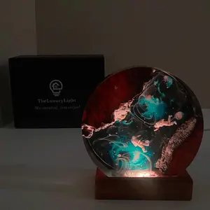 Galaxy Resin Lamp, Astronaut Epoxy Lamp, 16 Changeable LED Night Lamp, Epoxy Resin Night Lamp, Great Gift for Father, Men, Boy Friends