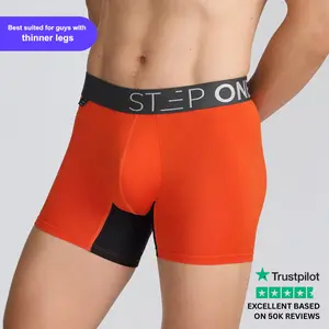 Step One Men's Trunk - Butter Nuts, Anti-Chafe, Breathable Bamboo Fabric, UltraGlyde Panels, Hidden Elastic Pouch, Premium Underwear, Athletic Daily wear