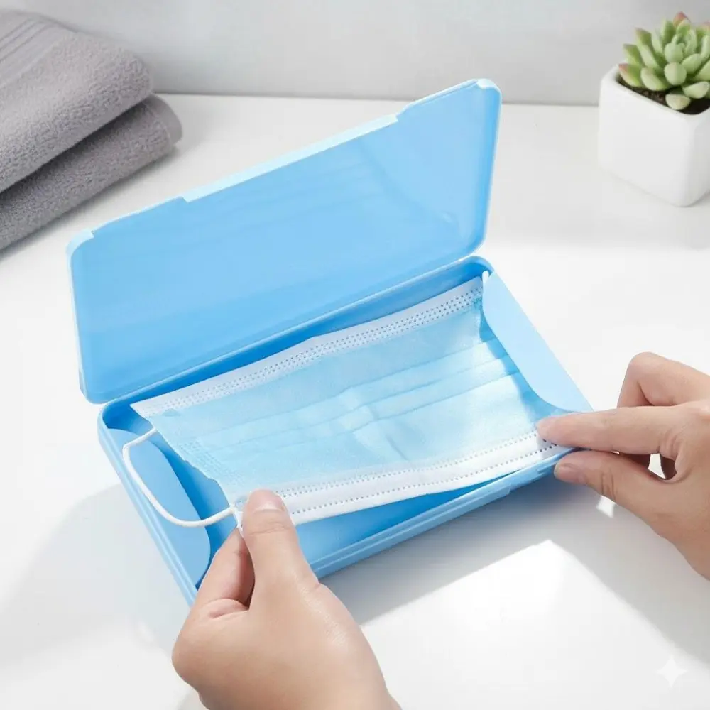 Reusable Plastic Face Shield Storage Case with Lid, Portable Organizer for Protective Visors, Travel-Friendly Eyewear Holder, Durable Clamshell Box for Goggles & Safety Glasses, Portable Sunglasses Organizer
