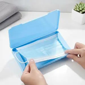 Reusable Plastic Face Shield Storage Case with Lid, Portable Organizer for Protective Visors, Travel-Friendly Eyewear Holder, Durable Clamshell Box for Goggles & Safety Glasses.