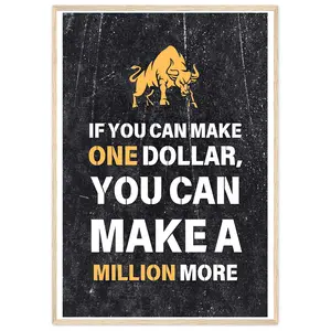 Make A Million Motivational Wall Art Money Quotes Inspirational Quote Prints Tra