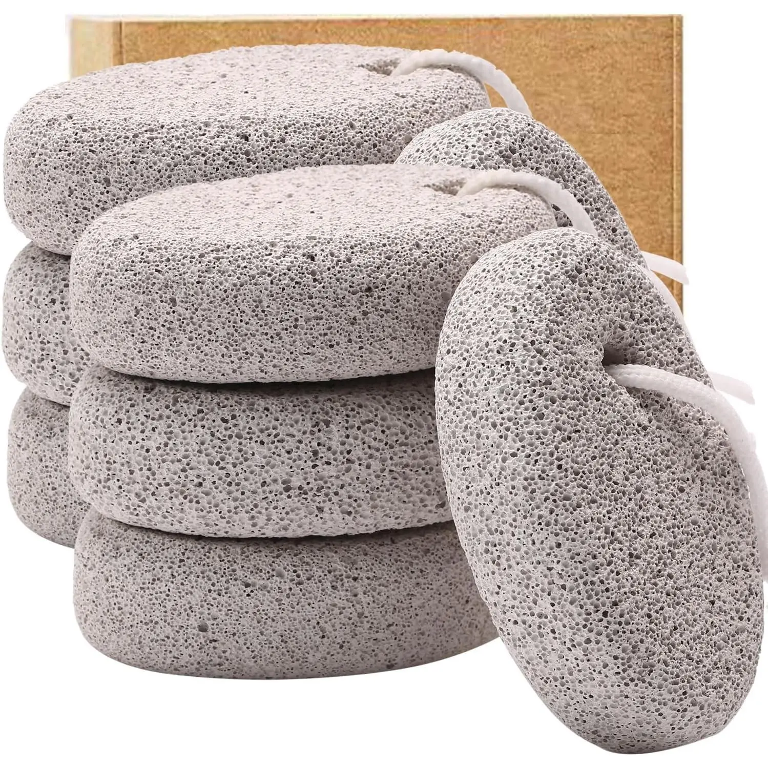 8-Pack Foot Pumice Stone for Feet,  Natural Lava Pedicure Tools Hard Skin Callus Remover for Feet and Hands