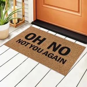 Oh No Not You Again Letter Pattern Door Mat, Non-slip Door Entrance Mat, Decorative Carpet for Home Living Room Bedroom Kitchen