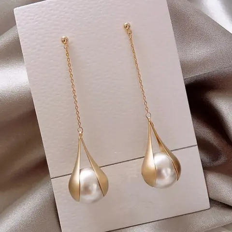 Elegant French Matte Metal Dangle Earrings for Women, Perfect Party & Daily Wear Jewelry Gift, Fashionable Birthday Present, Elegant Jewelry Accessory