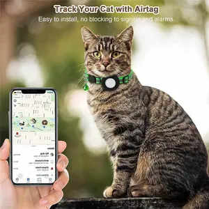 FindMe Smart Collar with AirTag Holder Night Reflective Strip & Breakaway Buckle for Cat Safety Comfortable Lightweight Adjustable Design Compatible with Apple AirTag